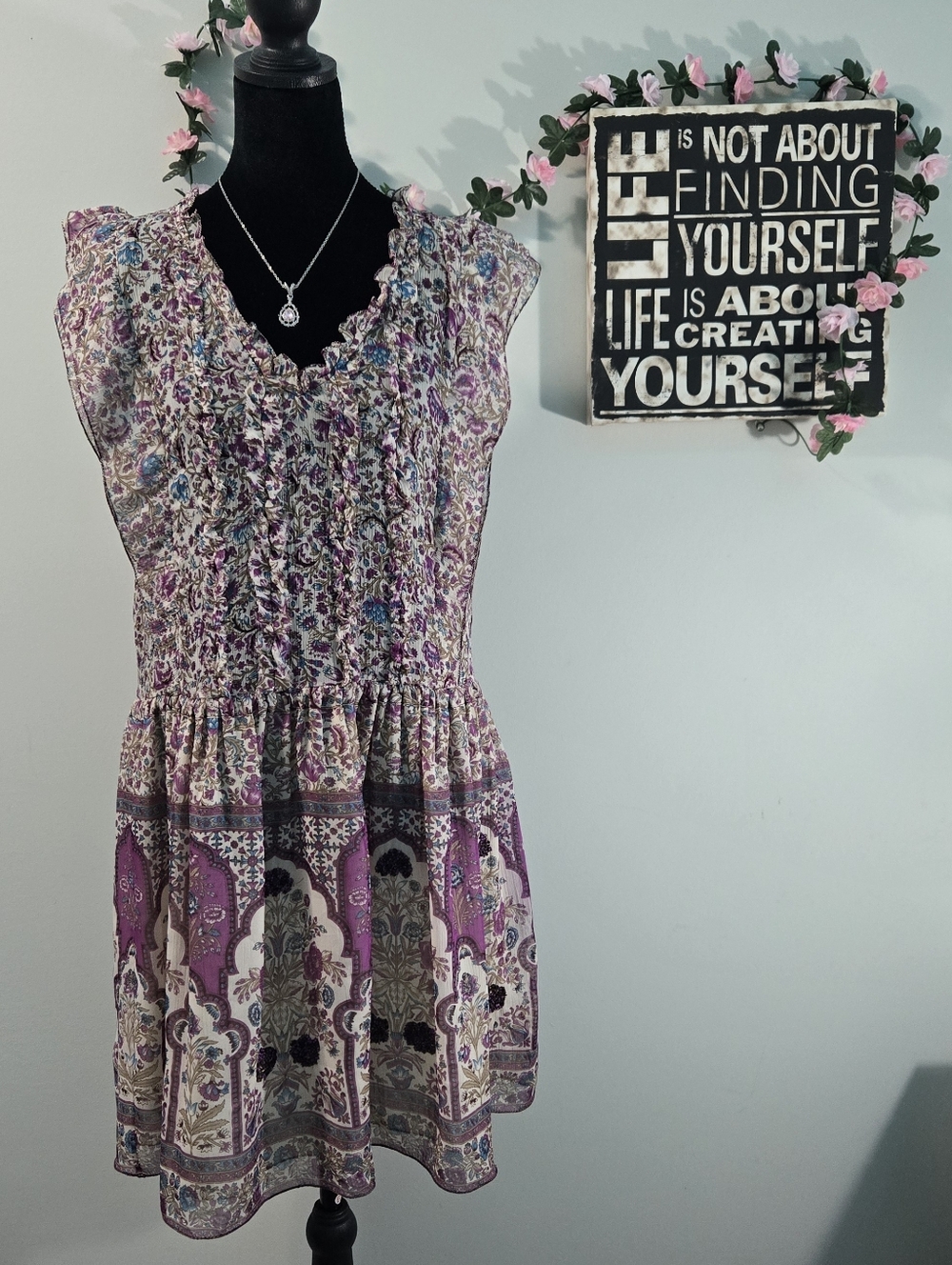 Zadig & Voltaire Rimana Print Floral Beaded Mini Dress - Size M